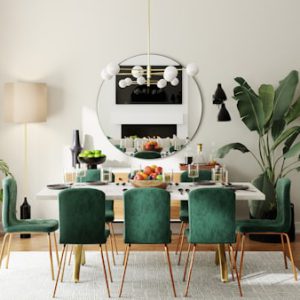 Bàn ăn gỗ sồi 6 ghế Mộc Lâm